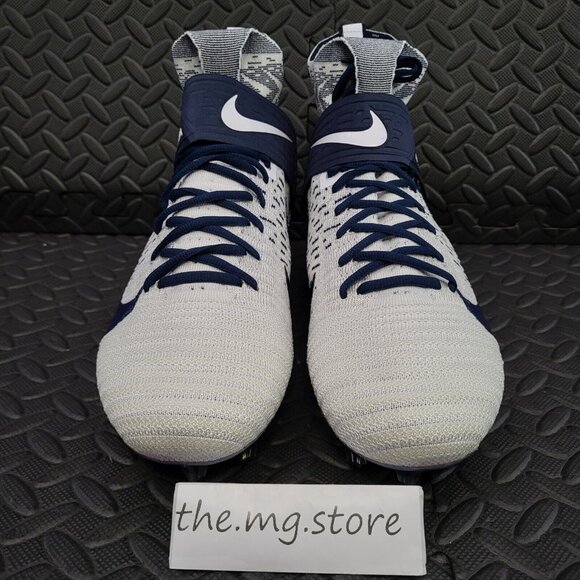 Nike Alpha Menace Elite 2 White/Navy Football Cleat Men\'s Sz 11.5 BV2077 101